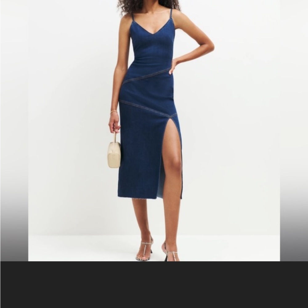 NWT Novelle Reformation denim midi dress size 2